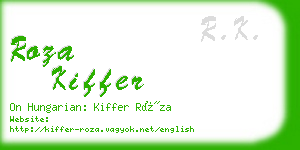 roza kiffer business card